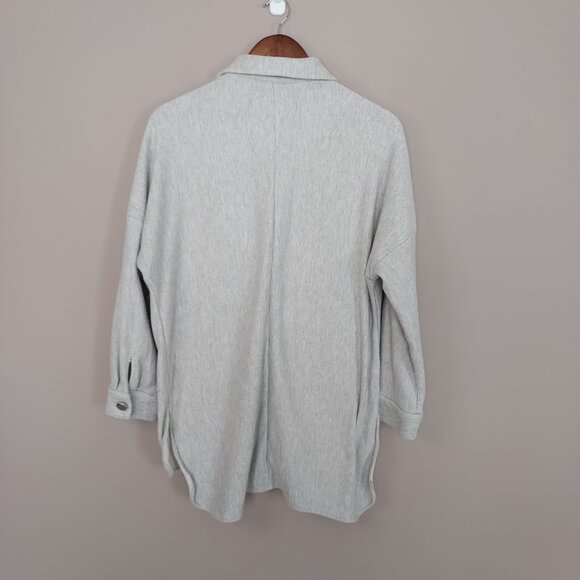 Zara Light Gray Button Front Shacket Size M-L - Picture 2 of 8